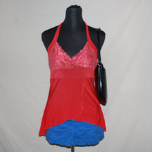 Load image into Gallery viewer, Laced red asymmetrical top (S)
