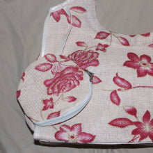 Load image into Gallery viewer, Floral burlap tote bag w/ matching coin purse
