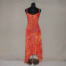 Load image into Gallery viewer, Orange-pink patterned asymmetric maxi dress (M)
