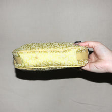Load image into Gallery viewer, Vintage DKNY monogram lime green buckle baguette shoulder bag
