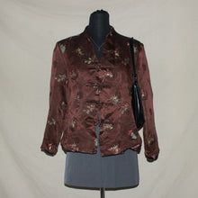 Load image into Gallery viewer, Floral brown satin patterned blazer (M)
