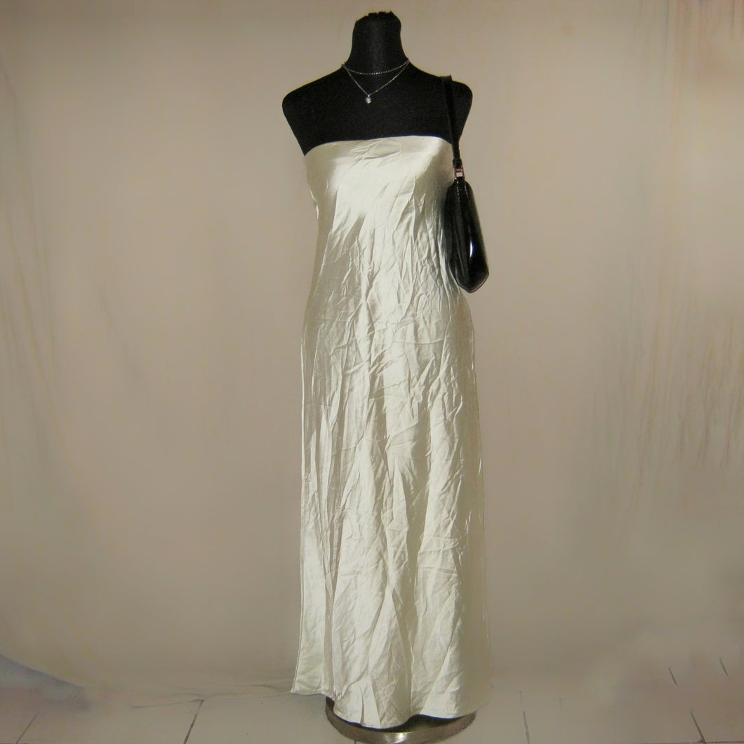 Satin type zara tube long dress (S)