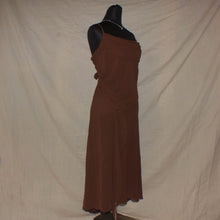 Load image into Gallery viewer, Brown velvet type cowl neck long dress (M)
