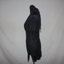 Load image into Gallery viewer, Sequenced black halter midi dress (M)
