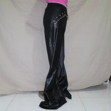Load image into Gallery viewer, Black satin type belt buckles flared bottoms (XS)
