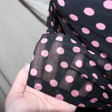 Load image into Gallery viewer, Polka dot black mesh ruched halter (S)
