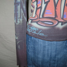 Load image into Gallery viewer, Rare Vintage Cop Copine graphic graffiti mesh top (S)
