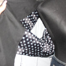 Load image into Gallery viewer, Black polka dot interior trench coat (M)
