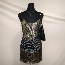 Load image into Gallery viewer, Sequined mini mesh dress (S)
