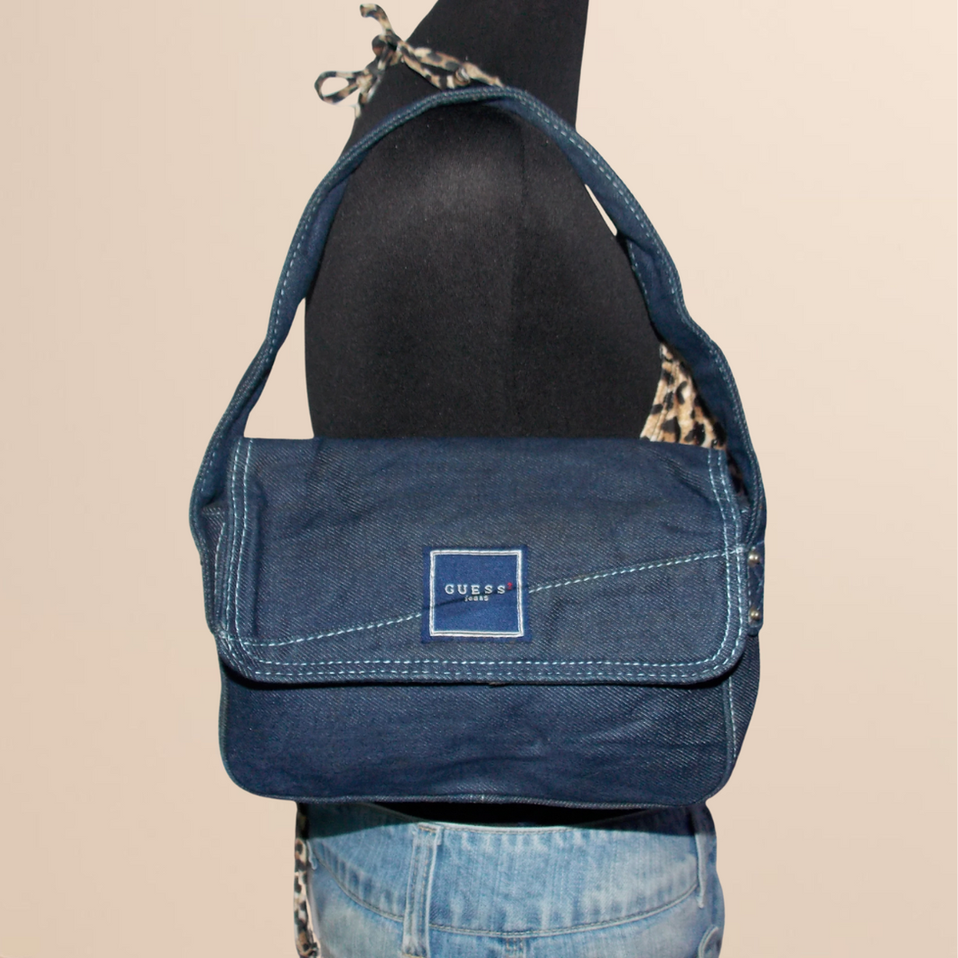 Guess denim shoulder bag