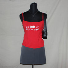 Load image into Gallery viewer, Red "catch it, if you can" tank top (S)
