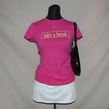 Load image into Gallery viewer, "Take a break" hot pink baby tee (XS)
