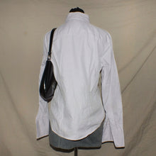 Load image into Gallery viewer, Vintage Burberry lilac stripped wide sleeve button up (M)

