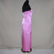 Load image into Gallery viewer, Pink satin tube maxi dress (S)
