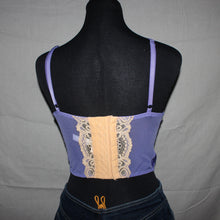 Load image into Gallery viewer, Purple laced cropped corset (S)
