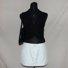Load image into Gallery viewer, Boohoo black ruched halter top (M)
