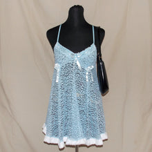 Load image into Gallery viewer, Baby blue laced puff nightie (S)

