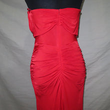 Load image into Gallery viewer, Ruched bright red tube long dress (M)
