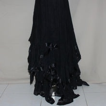 Load image into Gallery viewer, Black bedazzled asymmetrical long dress (M)
