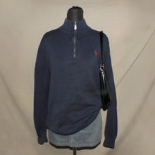 Load image into Gallery viewer, Polo Ralph Lauren navy blue zipped collar sweater (XL)
