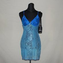 Load image into Gallery viewer, Blue laced midi dress (S)
