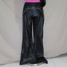 Load image into Gallery viewer, Black satin type belt buckles flared bottoms (XS)
