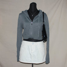 Load image into Gallery viewer, Cropped gray zip up (S/M)
