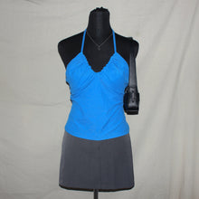 Load image into Gallery viewer, Kookai blue ruched halter top (S/M)
