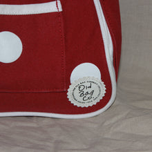 Load image into Gallery viewer, The Old Bag Co. red polka dot canvas hand bag
