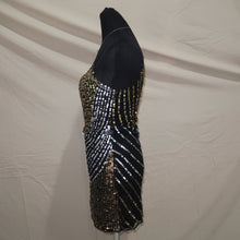 Load image into Gallery viewer, Sequined mini mesh dress (S)
