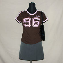 Load image into Gallery viewer, "96" graphic brown baby tee (S/M)
