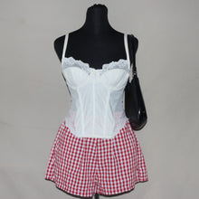 Load image into Gallery viewer, Lace trim white corset (M)
