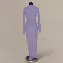 Load image into Gallery viewer, KooKai body hugging asymmetrical gray long dress (S)
