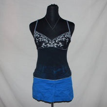 Load image into Gallery viewer, Floral black mesh top (S)
