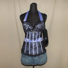 Load image into Gallery viewer, Ann Summers laced purple floral corset (M)

