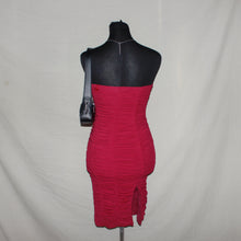 Load image into Gallery viewer, Oh Polly ruched maroon midi dress (XS/S)
