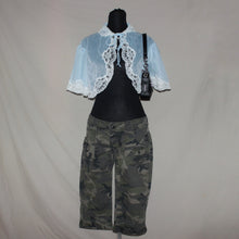 Load image into Gallery viewer, Baby blue sheer bed jacket lace trim (free size)
