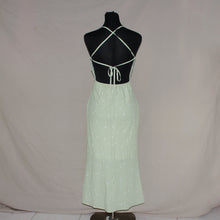 Load image into Gallery viewer, Pastel green polka dot halter midi dress (S)
