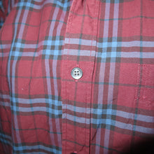 Load image into Gallery viewer, Burberry gingham maroon long sleeves polo (XL)
