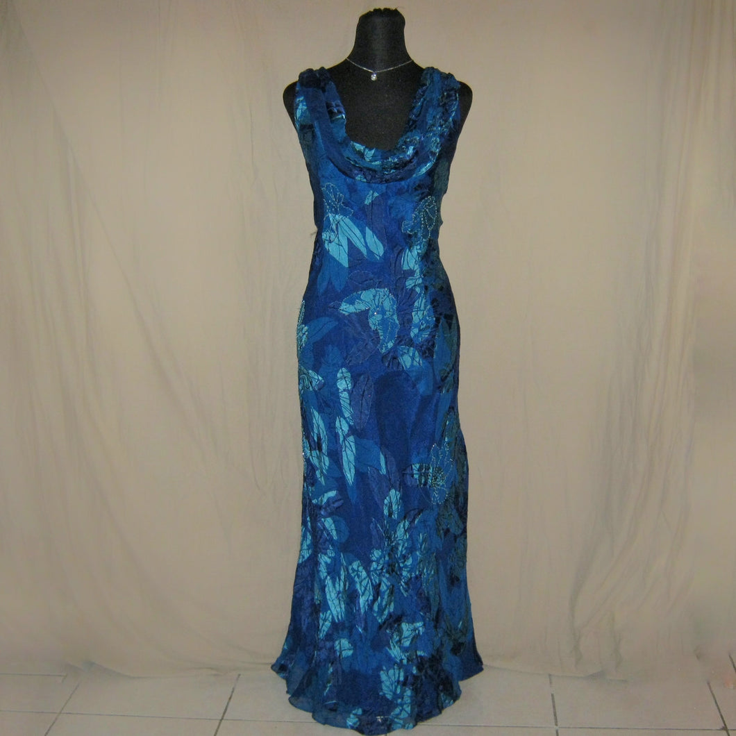 Vintage blue sequined dress (M)