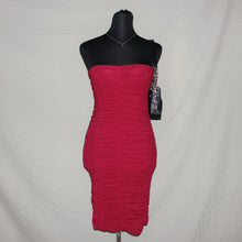 Load image into Gallery viewer, Oh Polly ruched maroon midi dress (XS/S)
