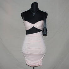 Load image into Gallery viewer, Oh Polly baby pink ruched midi dress (XS/S)
