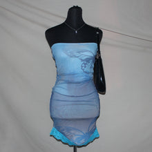 Load image into Gallery viewer, PLT blue butterfly patterned tube dress (XS)
