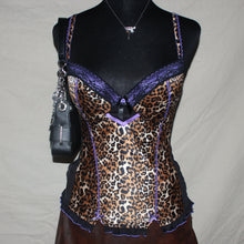 Load image into Gallery viewer, Leopard purple patterned corset (S)
