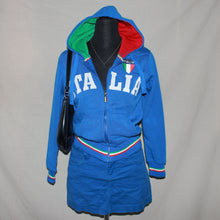 Load image into Gallery viewer, Italia stitched blue zip up (XS)

