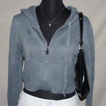 Load image into Gallery viewer, Cropped gray zip up (S/M)
