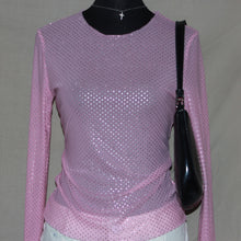 Load image into Gallery viewer, Baby pink studded mesh long sleeve (S/M)
