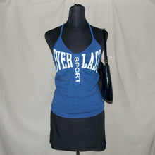 Load image into Gallery viewer, EverLast graphic halter blue top (S)

