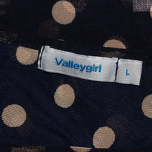Load image into Gallery viewer, Navy blue polka dot mesh top (S)
