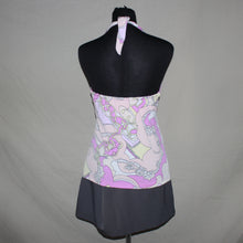Load image into Gallery viewer, Boho patterned pink halter tankini (S)
